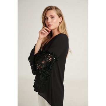 Blouse with Lace on the Sleeves 