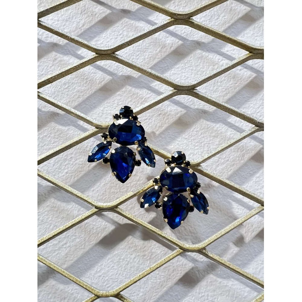 Σκουλαρίκια με μπλε κρυστάλλους 