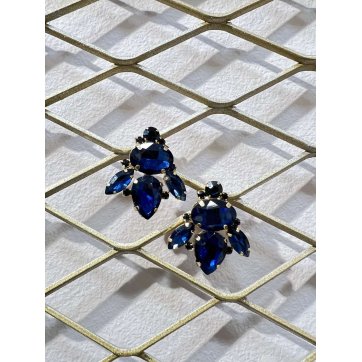 BOW ROOM Blue crystal earrings